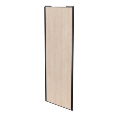 Porte de placard coulissante effet chêne clair profil noir GoodHome Arius H. 248,5 x L. 92.2 cm + am