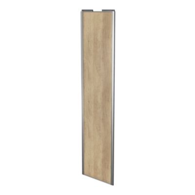 Porte de placard coulissante effet chêne brut profil gris GoodHome Arius H. 248,5 x L. 62.2 cm + amo