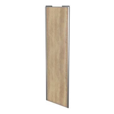 Porte de placard coulissante effet chêne brut profil gris GoodHome Arius H. 248,5 x L. 77.2 cm + amo