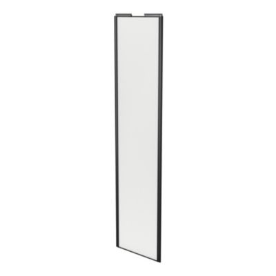 Porte de placard coulissante blanc profil noir GoodHome Arius H. 248,5 x L. 62.2 cm + amortisseurs