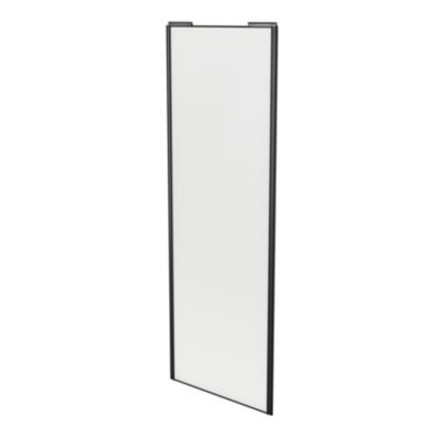 Porte de placard coulissante blanc profil noir GoodHome Arius H. 248,5 x L. 92.2 cm + amortisseurs