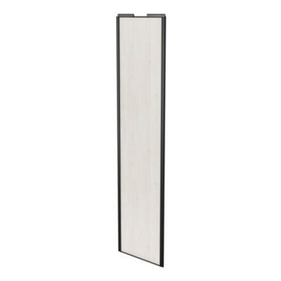 Porte de placard coulissante bois nordique profil noir GoodHome Arius H. 248,5 x L. 62.2 cm + amorti