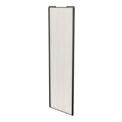 Porte de placard coulissante bois nordique profil noir GoodHome Arius H. 248,5 x L. 77.2 cm + amorti