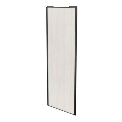 Porte de placard coulissante bois nordique profil noir GoodHome Arius H. 248,5 x L. 92.2 cm + amorti