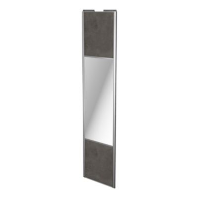 Porte de placard coulissante avec miroir gris antique profil gris GoodHome Arius H. 248,5 x L. 62.2