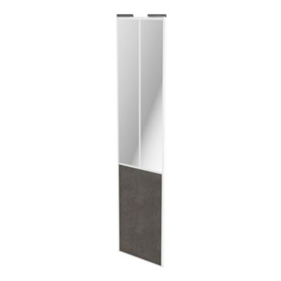 Porte de placard coulissante atelier gris antique profil blanc GoodHome Arius H. 248,5 x L. 61.2 cm 