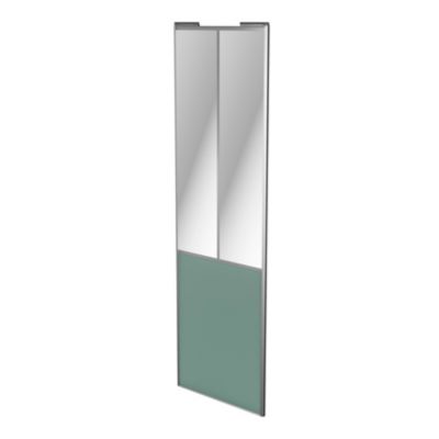 Porte de placard coulissante atelier vert de gris profil gris GoodHome Arius H. 248,5 x L. 76.2 cm +