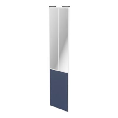Porte de placard coulissante atelier bleu profil blanc GoodHome Arius H. 248,5 x L. 61.2 cm + amorti