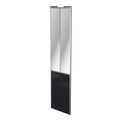 Porte de placard coulissante atelier noir profil gris GoodHome Arius H. 248,5 x L. 61.2 cm + amortis