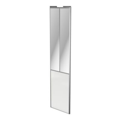 Porte de placard coulissante atelier blanc brillant profil gris GoodHome Arius H. 248,5 x L. 61.2 cm