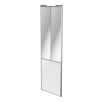Porte de placard coulissante atelier blanc brillant profil gris GoodHome Arius H. 248,5 x L. 76.2 cm