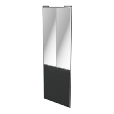 Porte de placard coulissante atelier gris foncé mat profil gris GoodHome Arius H. 248,5 x L. 91.2 cm