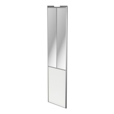 Porte de placard coulissante atelier blanc profil gris GoodHome Arius H. 248,5 x L. 61.2 cm + amorti