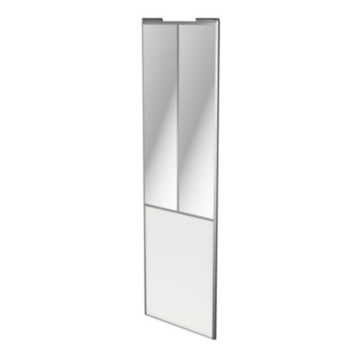 Porte de placard coulissante atelier blanc profil gris GoodHome Arius H. 248,5 x L. 76.2 cm + amorti