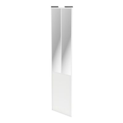 Porte de placard coulissante atelier blanc profil blanc GoodHome Arius H. 248,5 x L. 61.2 cm + amort