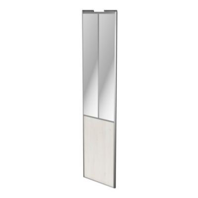 Porte de placard coulissante atelier bois nordique profil gris GoodHome Arius H. 248,5 x L. 61.2 cm 