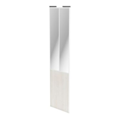 Porte de placard coulissante atelier bois nordique profil blanc GoodHome Arius H. 248,5 x L. 61.2 cm