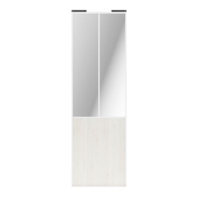 Porte de placard coulissante atelier bois nordique profil blanc GoodHome Arius H. 248,5 x L. 76.2 cm