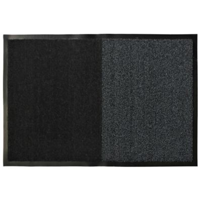 Tapis d'entrée Cres GoodHome gris L.60 x l.90 cm