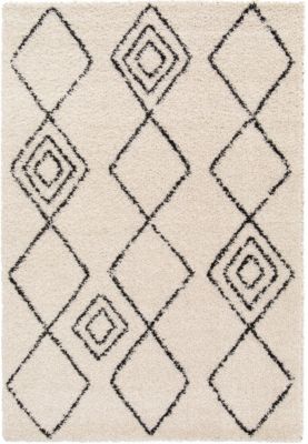 Tapis Shaggy Coltrane motif Berbère L. 160 x l. 230 x ep. 3 cm beige GoodHome