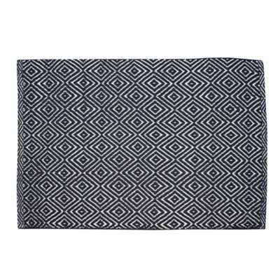 Tapis coton Diamond GoodHome L.230 x l.160 cm noir & blanc
