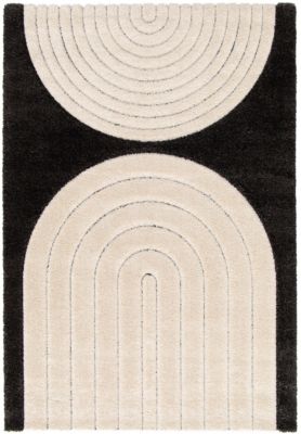 Tapis poil ras Chios L. 120 x l. 170 x ep. 2,2 cm noir GoodHome