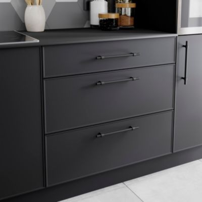 Poignée de meuble de cuisine GoodHome Dukkah noir L. 25,7 cm, 2 pièces - Goodhome