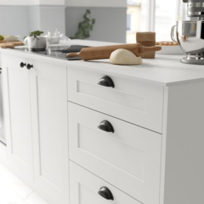 Poignée de meuble de cuisine GoodHome Chervil noir L. 9,46 cm, 2 pièces - Goodhome
