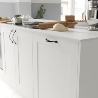Poignée de meuble de cuisine GoodHome Chervil noir L. 15,86 cm, 2 pièces - Goodhome