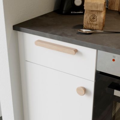 Poignée de meuble de cuisine GoodHome Serrano effet chêne L. 22 cm, 2 pièces - Goodhome