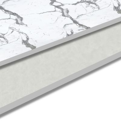 Crédence de cuisine Nepeta réversible aspect marbre blanc et pierre GoodHome L. 200 cm x H. 60 cm x Ep. 3 mm - Goodhome