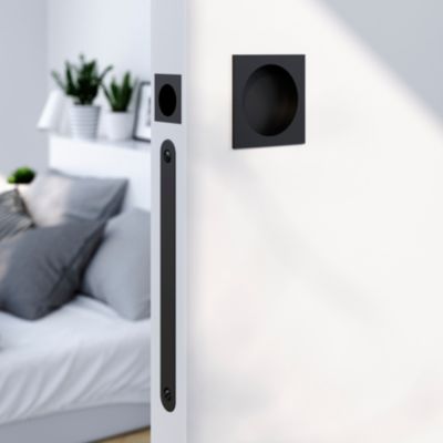 Galandage carré à visser GoodHome Irvil mat noir Ø55.5mm