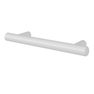 Poignée de meuble en T GoodHome Dizel acier mat blanc l.136mm x l.12mm x H. 35mm entraxe 96mm