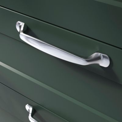 Poignée de meuble nœud GoodHome Govlin aluminium effet chromé gris l.164mm x l.20mm x H. 24mm entrax