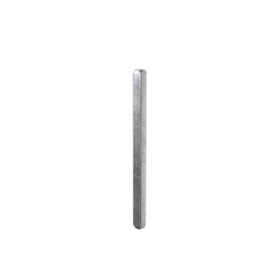 Carré de poignée de porte lisse acier ?7 mm H. 7 x L.110 mm gris