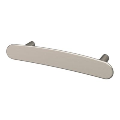 Poignée de meuble en T GoodHome Meham effet nickel satin gris l.130mm x l.20mm x H. 34mm entraxe 96m