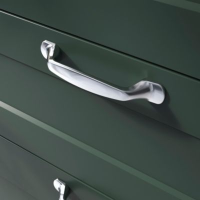 Poignée de meuble nœud GoodHome Govlin aluminium effet chromé gris l.131mm x l.19mm x H. 24mm entrax