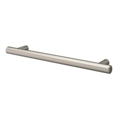 Poignée de meuble en T GoodHome Dizel acier effet nickel satin gris l.200mm x l.12mm x H. 35mm entra