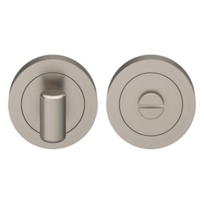 Rosace de fonction rond tube à visser à condamnation GoodHome Duod effet nickel satin gris Ø50mm