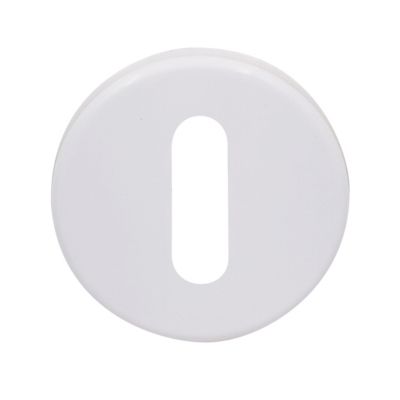 Rosace de fonction rond à visser à serrure Duod acier mat blanc Ø52mm