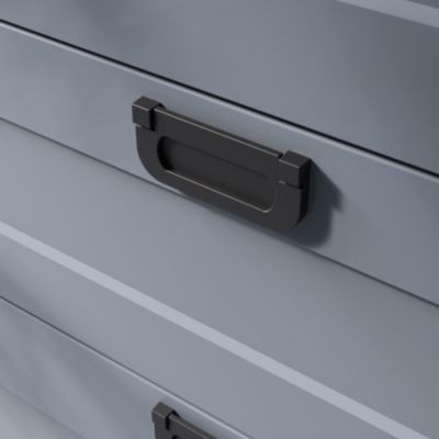 Bouton de meuble Govlin GoodHome mat noir Ø8 x l.0,7 x h. 3.5 cm