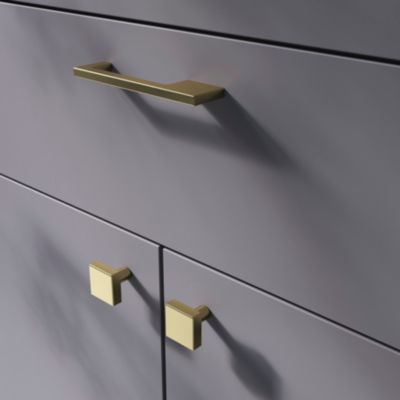 Bouton de meuble carré GoodHome Skej or Ø3cm x l.3cm x h. 3cm x p.3cm