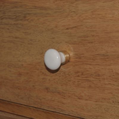 Bouton de meuble Porcelaine Vras GoodHome blanc Ø2.4 x l.24 mm x h. 2.4 cm