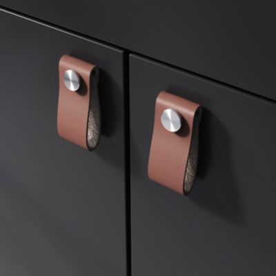 Bouton de meuble Hezo GoodHome Marron foncé l.2,6 x h. 6.4 cm