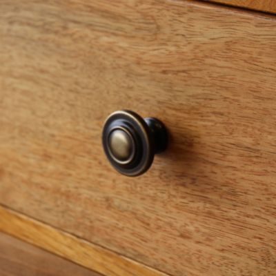 Bouton de meuble arrondi Rohan bronze Ø3.3 cm