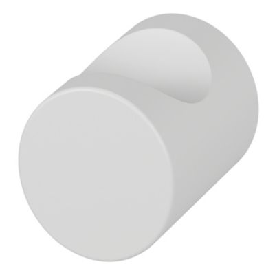 Bouton de meuble arrondi Dizel GoodHome mat blanc Ø2 x h. 2.5 cm