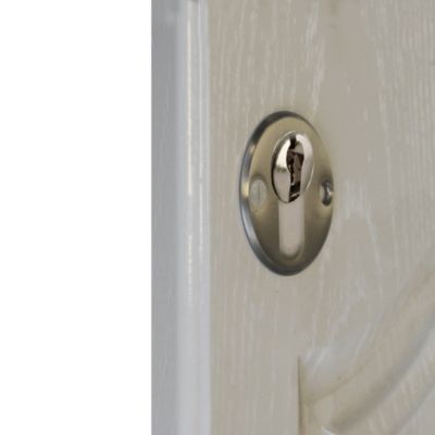 Rosace de fonction rond à visser GoodHome brillant argent Ø48mm