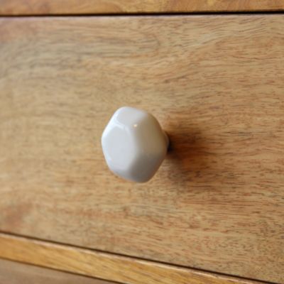 Bouton de meuble Porcelaine Vras GoodHome blanc l.4,5 cm x h. 4.5 cm