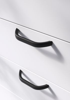 Poignée de meuble nœud GoodHome Irvil aluminium mat noir l.110mm x l.12mm x H. 30mm entraxe 96mm