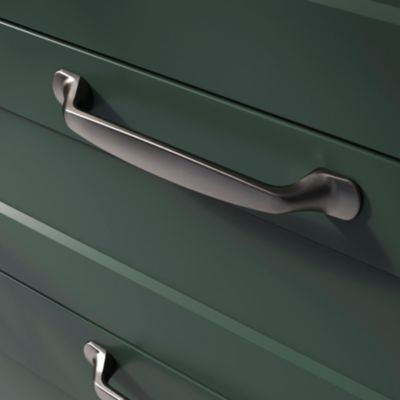 Lot 6 poignées de meuble nœud GoodHome Govlin aluminium effet nickel satin gris l.164mm x l.20mm x H